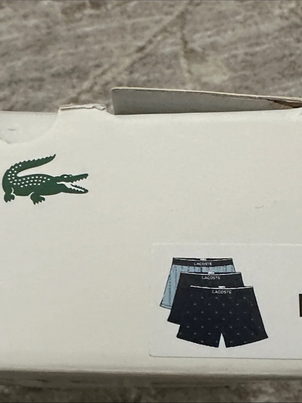 Lacoste Men's Large  3 pack of 100% Cotton Woven Boxers. Blue Shades. NWT’s.